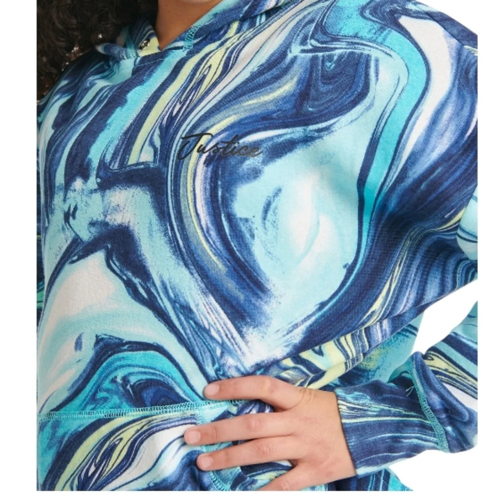 Girls Justice Marbled Hoody Sweatshirt - Picture 4 of 11